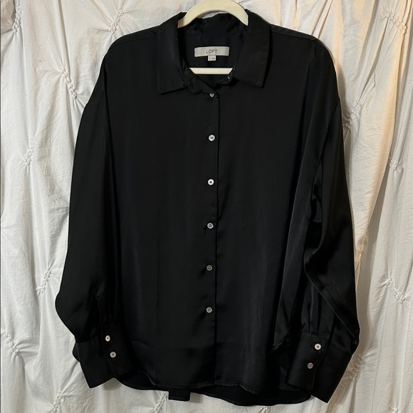 LOFT Tops - LOFT Women’s Elegant Black Button Down Silk Blouse
